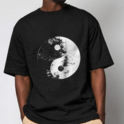 Buddha Stones Yin Yang Tai Chi Pattern Cotton Tee T-shirt T-Shirts BS 6