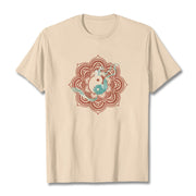 Buddha Stones Mandala Yin Yang Cotton Tee T-shirt T-Shirts BS Bisque 2XL