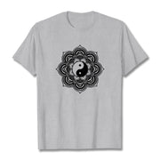 Buddha Stones Mandala Yin Yang Cotton Tee T-shirt