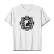 Buddha Stones Mandala Yin Yang Cotton Tee T-shirt T-Shirts BS White 2XL