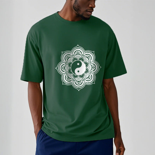 Buddha Stones Mandala Yin Yang Cotton Tee T-shirt T-Shirts BS 9