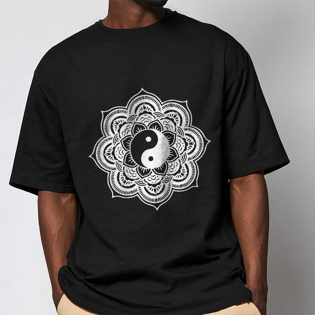 Buddha Stones Mandala Yin Yang Cotton Tee T-shirt T-Shirts BS 6