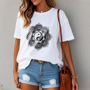 Buddha Stones Mandala Yin Yang Cotton Tee T-shirt T-Shirts BS 13