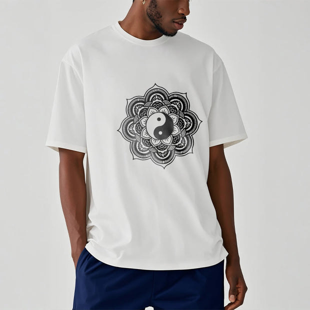 Buddha Stones Mandala Yin Yang Cotton Tee T-shirt T-Shirts BS 14