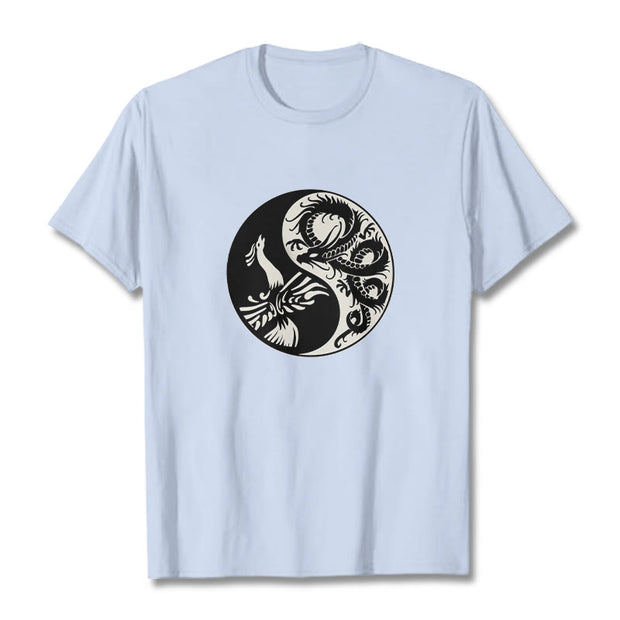 Buddha Stones Phoenix Yin Yang Cotton Tee T-shirt