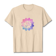 Buddha Stones Om Colorful Lotus Cotton Tee T-shirt