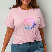 Buddha Stones Om Colorful Lotus Cotton Tee T-shirt