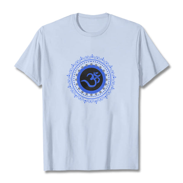 Buddha Stones Om Mandala Pattern Cotton Tee T-shirt