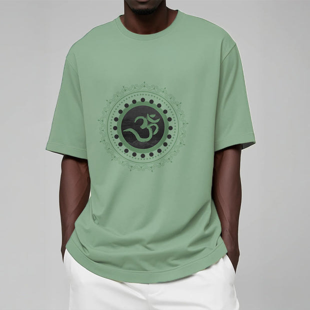 Buddha Stones Om Mandala Pattern Cotton Tee T-shirt