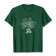 Buddha Stones Om Lotus Sketch Cotton Tee T-shirt