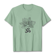 Buddha Stones Om Lotus Sketch Cotton Tee T-shirt T-Shirts BS PaleGreen 2XL