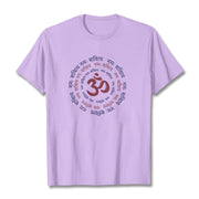 Buddha Stones OM Mantra Character Sanskrit Cotton Tee T-shirt