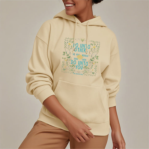 Buddha Stones The Golden Rule Lotus Fleece Lined Polyester Hoodie