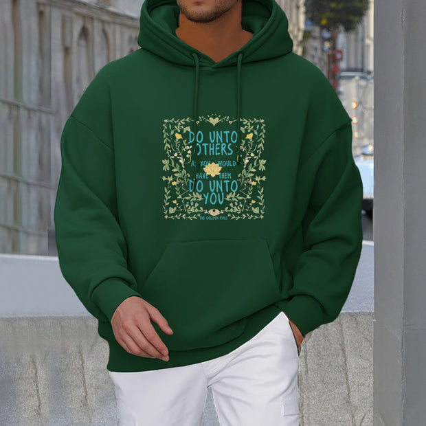 Buddha Stones The Golden Rule Lotus Fleece Lined Polyester Hoodie