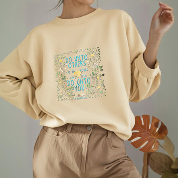 Buddha Stones The Golden Rule Lotus Fleece Lined Polyester Sweatshirt