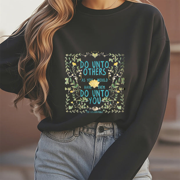 Buddha Stones The Golden Rule Lotus Fleece Lined Polyester Sweatshirt