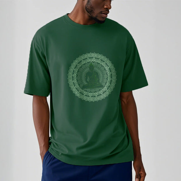 Buddha Stones Mandala Buddha Cotton Tee T-shirt