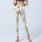 Buddha Stones White Magnolia Flower Print Sports Fitness Leggings Women's Yoga Pants - image 7