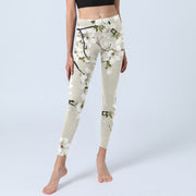 Buddha Stones White Magnolia Flower Print Sports Fitness Leggings Women's Yoga Pants - image 6