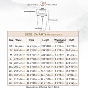 Buddha Stones Pure Cotton Lotus Leaf Peony Pattern Women's Elastic Waist Harem Pants