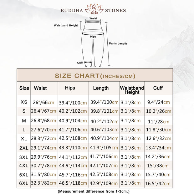 Buddha Stones Pure Cotton Mandala Pattern Leaves Women's Elastic Waist Harem Pants