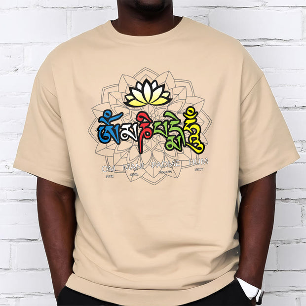 Buddha Stones Om Mani Padme Hum Lotus Tee T-shirt