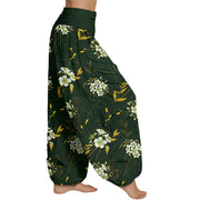 Buddha Stones Casual Flowers Pattern Women's Elastic Waist Harem Pants