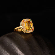 FREE Today: Be Brave And Confidence Natural Amber Square Ring