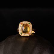 FREE Today: Be Brave And Confidence Natural Amber Square Ring