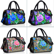 Buddha Stones Money Tree Peony Camellia Double-Sided Embroidery Canvas Shopping Purse Handbag Crossbody Bag Crossbody Bag&Handbags BS 23