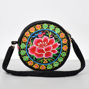 Buddha Stones Money Tree Galsang Inula Flower Peony Rose Peacock Double-Sided Embroidery Canvas Shopping Purse Handbag Crossbody Bag Crossbody Bag&Shoulder Bag BS Myrica Flower