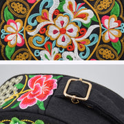 Buddha Stones Money Tree Galsang Inula Flower Peony Rose Peacock Double-Sided Embroidery Canvas Shopping Purse Handbag Crossbody Bag Crossbody Bag&Shoulder Bag BS 13