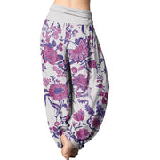 Buddha Stones Sunflower Pattern Women's Elastic Waist Harem Pants