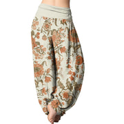 Buddha Stones Sunflower Pattern Women's Elastic Waist Harem Pants Women's Harem Pants BS 2