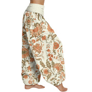 Buddha Stones Sunflower Pattern Women's Elastic Waist Harem Pants Women's Harem Pants BS 1