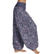 Buddha Stones Casual Flower Vine Leaves Pattern Women's Elastic Waist Harem Pants