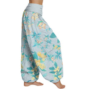 Buddha Stones Casual Loquat Pattern Women's Elastic Waist Harem Pants Women's Harem Pants BS 8