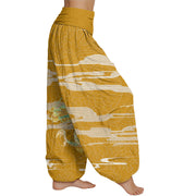 Buddha Stones Casual Dragon Auspicious Clouds Pattern Women's Elastic Waist Harem Pants