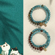 FREE Today: Good Luck Blue Chalcedony Green Sandalwood Small Leaf Red Sandalwood Double Wrap Bracelet