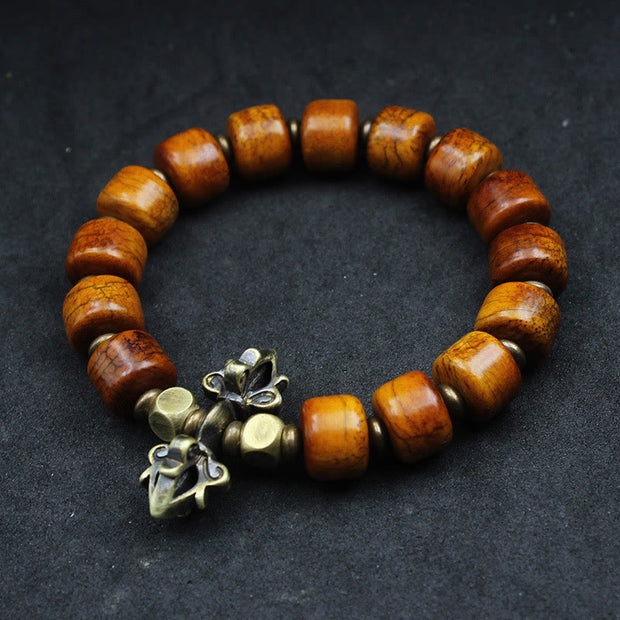 Buddha Stones Yak Bone Copper Strength Bracelet Bracelet BS Yak Bone Copper(Wrist Circumference: 22cm)