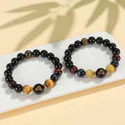 FREE Today: Fortune Support Black Onyx Tiger Eye Om Mani Padme Hum Chinese Zodiac Natal Buddha Bracelet