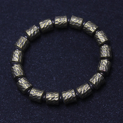 Buddha Stones Copper Meteorite Crater Pattern Luck Bracelet