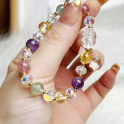 Buddha Stones PI XIU White Crystal Citrine Green Strawberry Quartz Amethyst Luck Bracelet