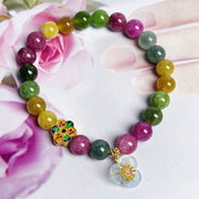 Buddha Stones Tourmaline Wisdom Flower Bracelet