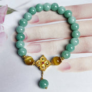 Buddha Stones Jade Yellow Tiger Eye Prosperity Bracelet