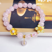 Buddha Stones Pink Crystal Copper Citrine Warmth Bracelet