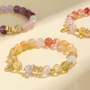 Buddha Stones Various Crystal Pink Crystal Amethyst Year Of The Snake Lucky Bracelet Bracelet BS 6