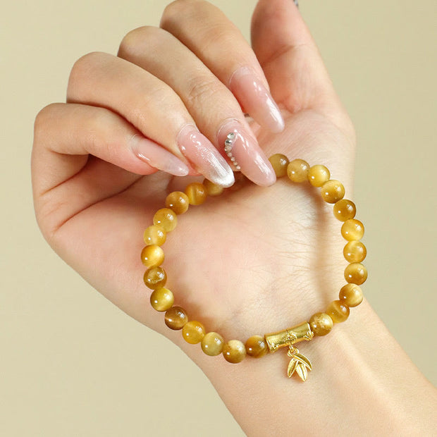 FREE Today: Courage Strength Tiger Eye Fu Character Bamboo Koi Fish Lotus Om Mani Padme Hum Bracelet