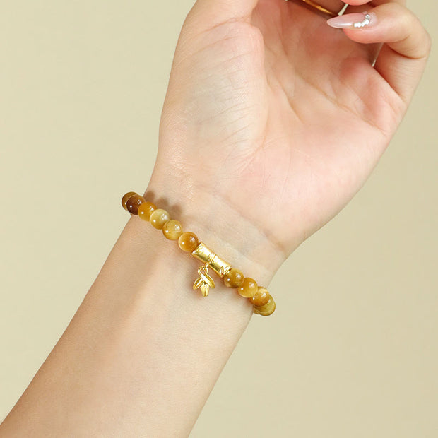 FREE Today: Courage Strength Tiger Eye Fu Character Bamboo Koi Fish Lotus Om Mani Padme Hum Bracelet