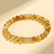 Buddha Stones Tiger Eye  Om Mani Padme Hum Ruyi Auspicious Charm Lucky Bracelet